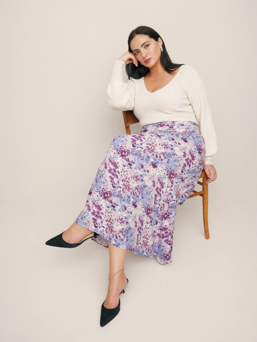 Reformation Bea skirt in "Morning Dew" size 14